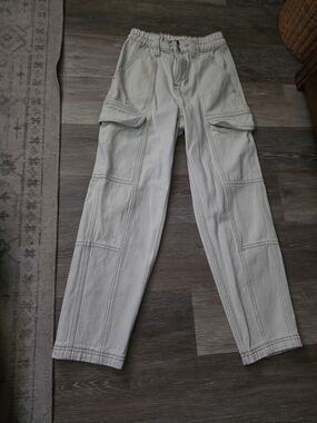 PacSun Women's White Cargo Pants with Utility Pockets